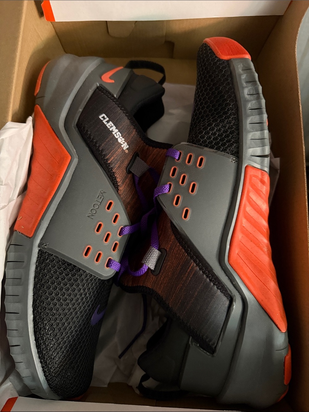 Nike Clemson Men’s Metcon Athletic Trainer Shoe - Black & Orange